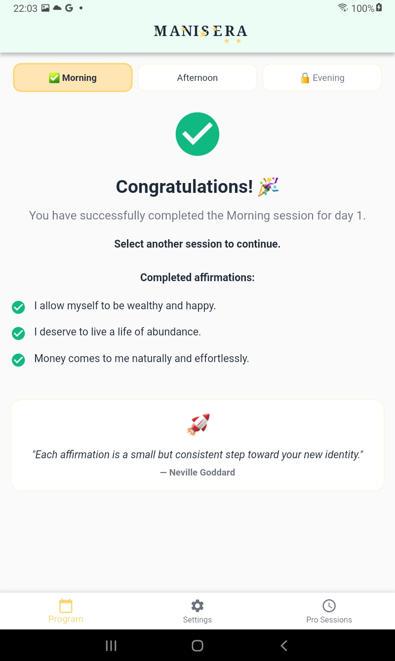 Manisera App - Session View